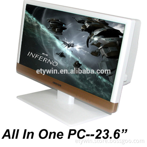 gaming graphic card all in one pc, AIO pc case with 23.6inch LED backlight monitor PC, gaming computer